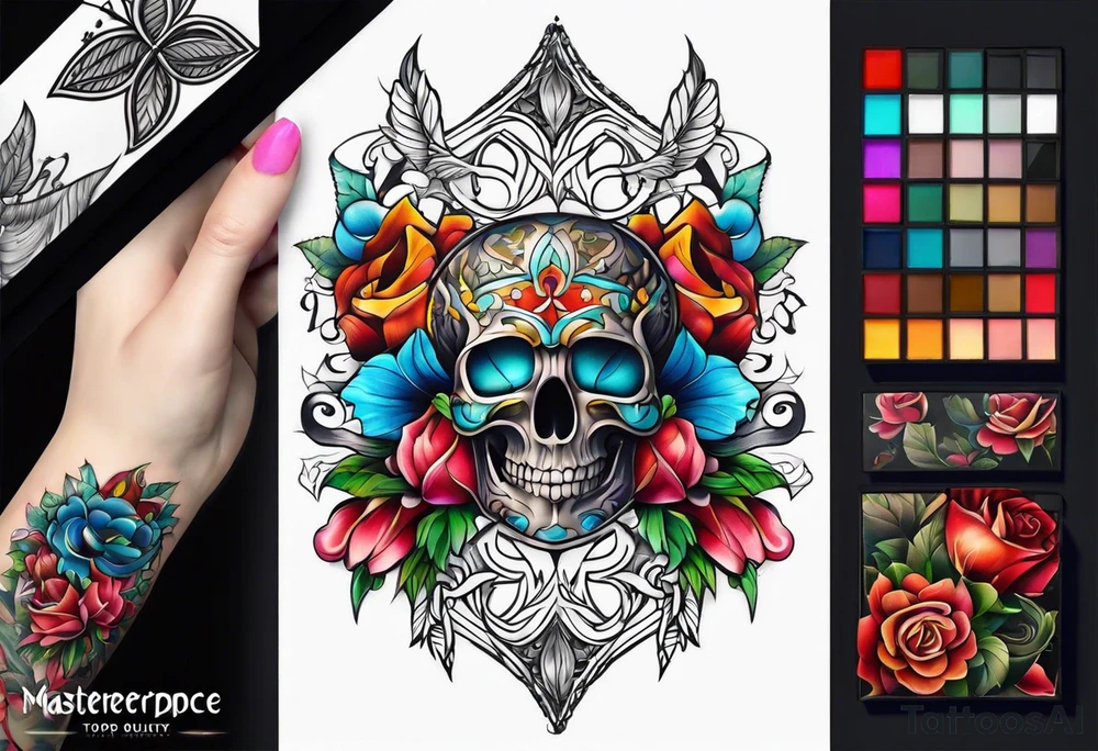 Flower chest piece tattoo idea