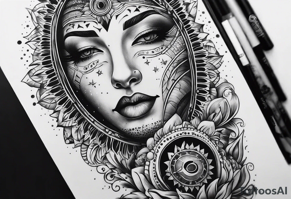 solar system spine tattoo idea