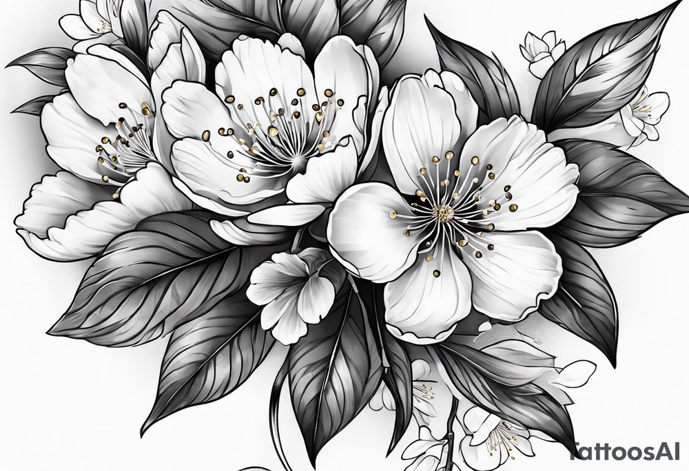 Cherry blossom for back tattoo but size is small tattoo idea