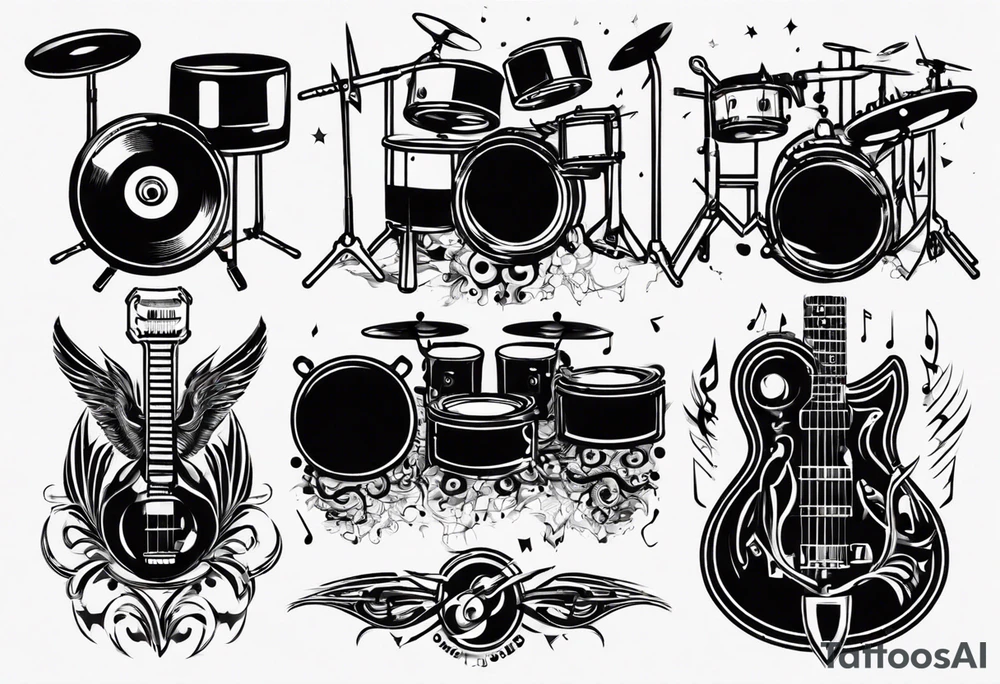 music band sound tattoo idea
