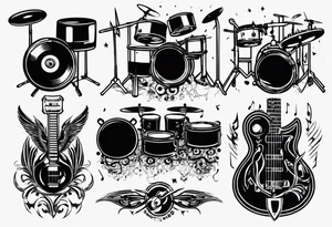 music band sound tattoo idea