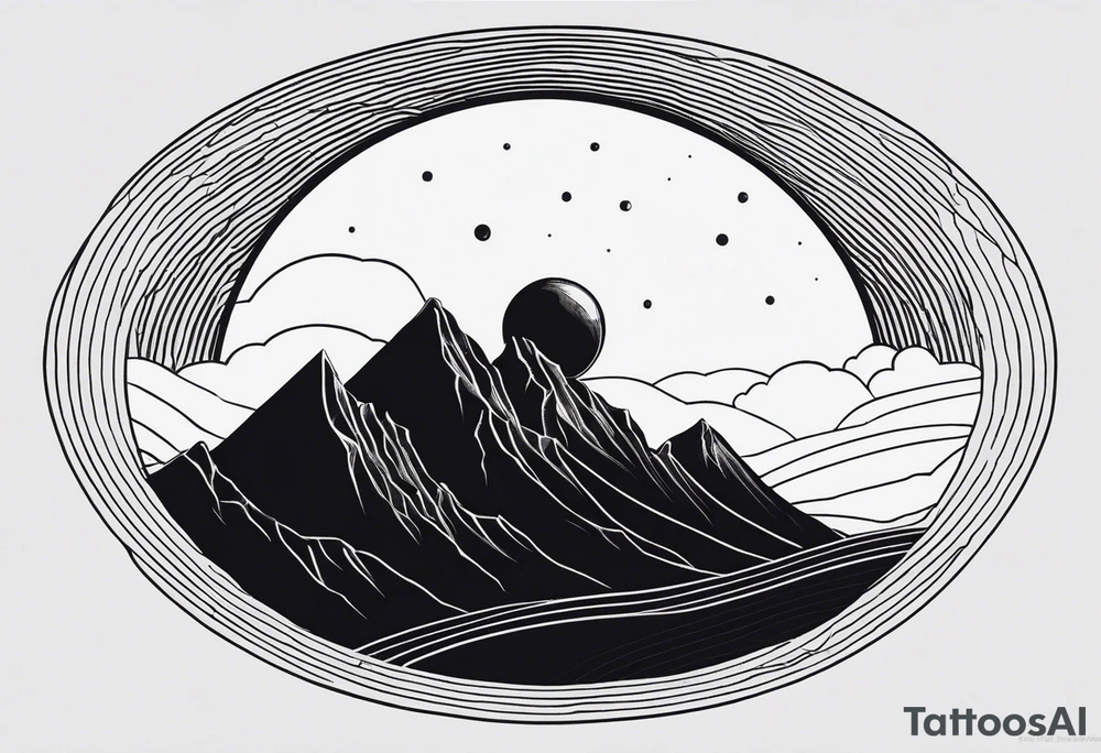 Sisyphus minimal line and dot tattoo design tattoo idea