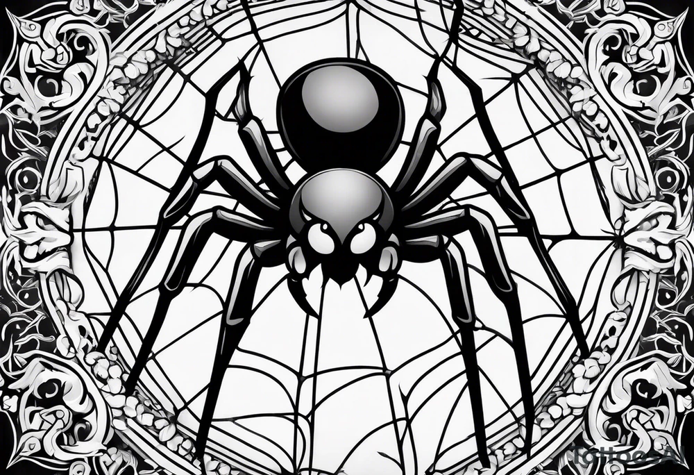 Dark feminine spider tattoo idea