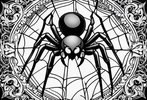 Dark feminine spider tattoo idea