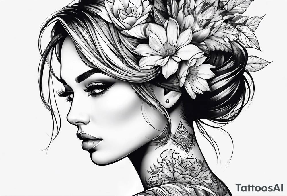 a woman tattoo idea