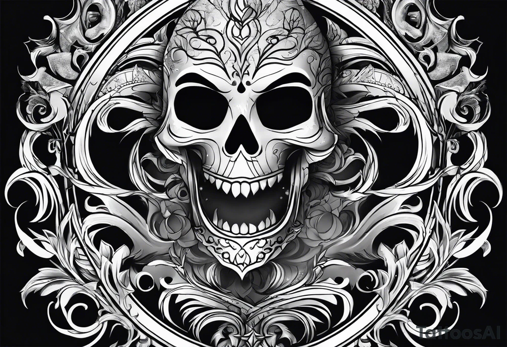 Spooky,, ghost face tattoo idea