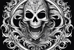 Spooky,, ghost face tattoo idea