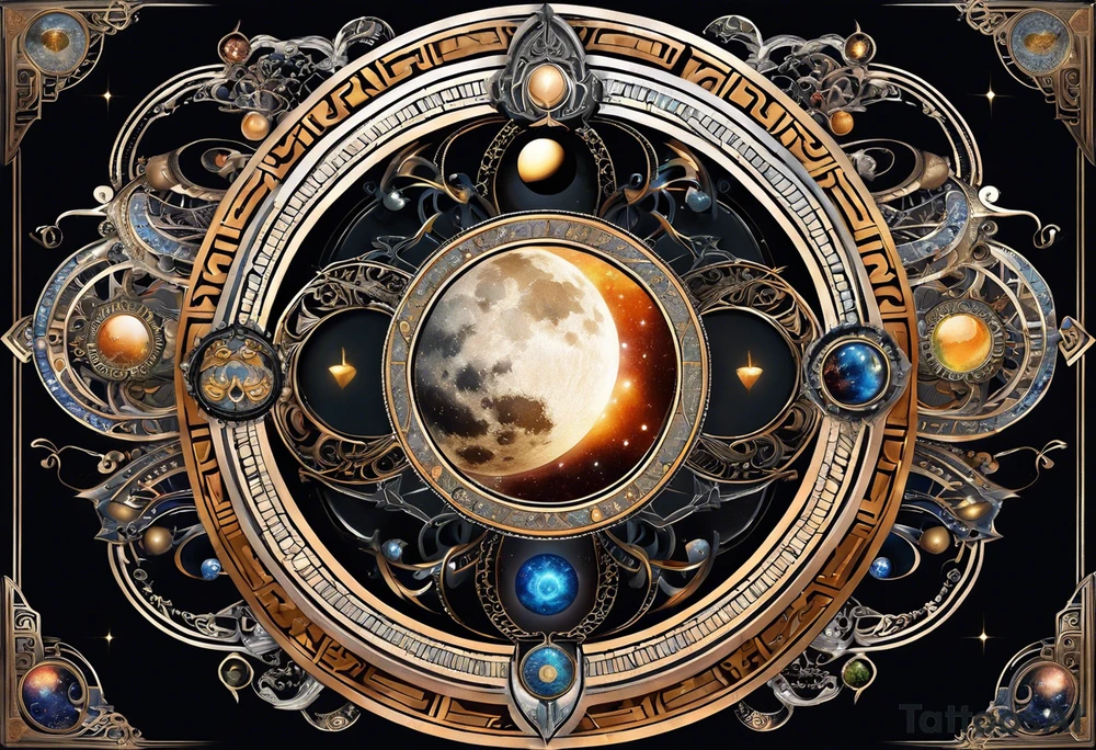 Astrology, Gemini, Natal Chart, angelic, soul mates, vision, planetary, ying yang, the moon, third eye, mystical
armband tattoo idea