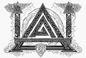Valhalla sword steps valknut tattoo idea
