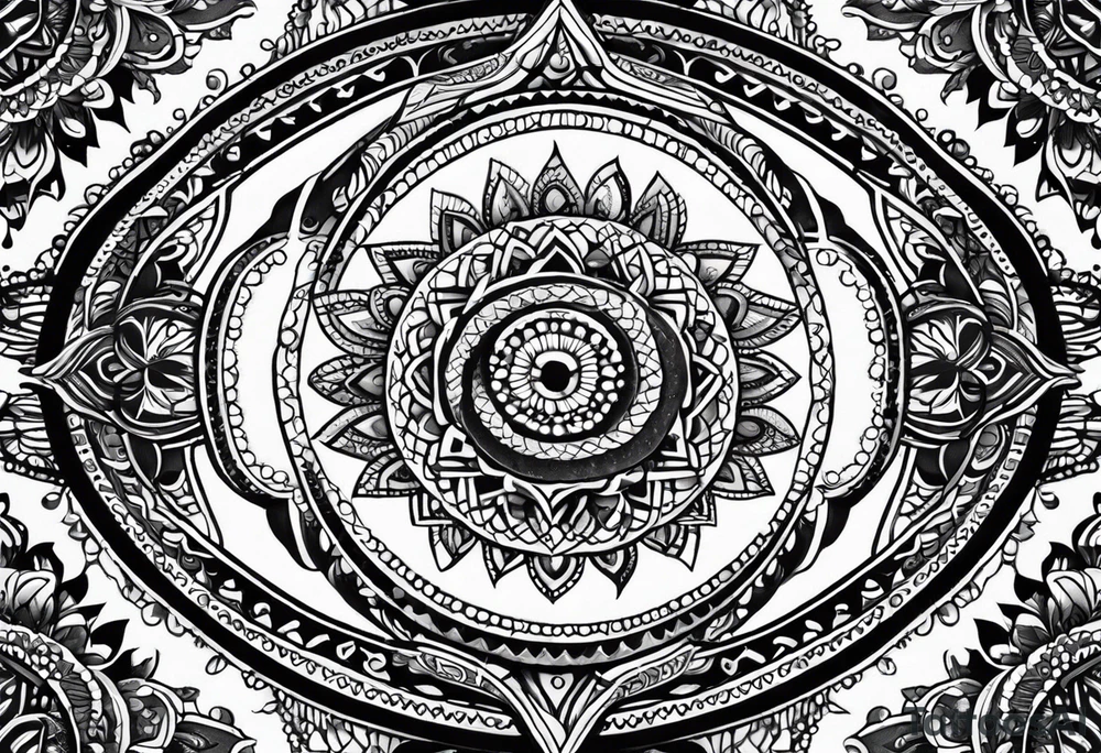 Rattlesnake mandala henna black tattoo design tattoo idea