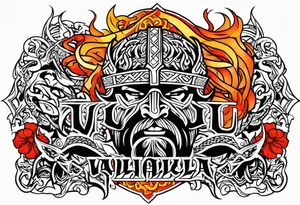 Viking valhalla funeral on fire tattoo idea