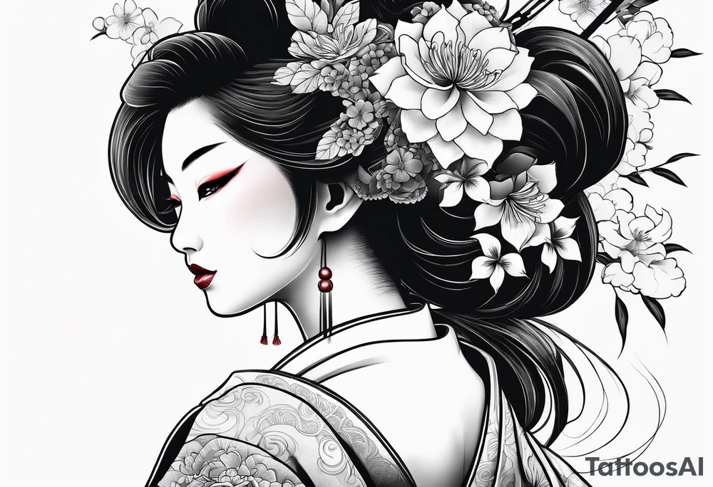 geisha full body tattoo idea