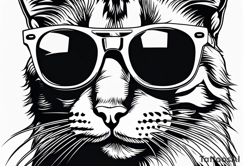 cat sunglasses tattoo idea