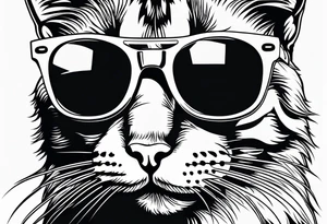 cat sunglasses tattoo idea