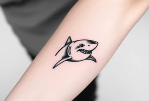powerful  small great white shark moving forward tattoo tattoo idea