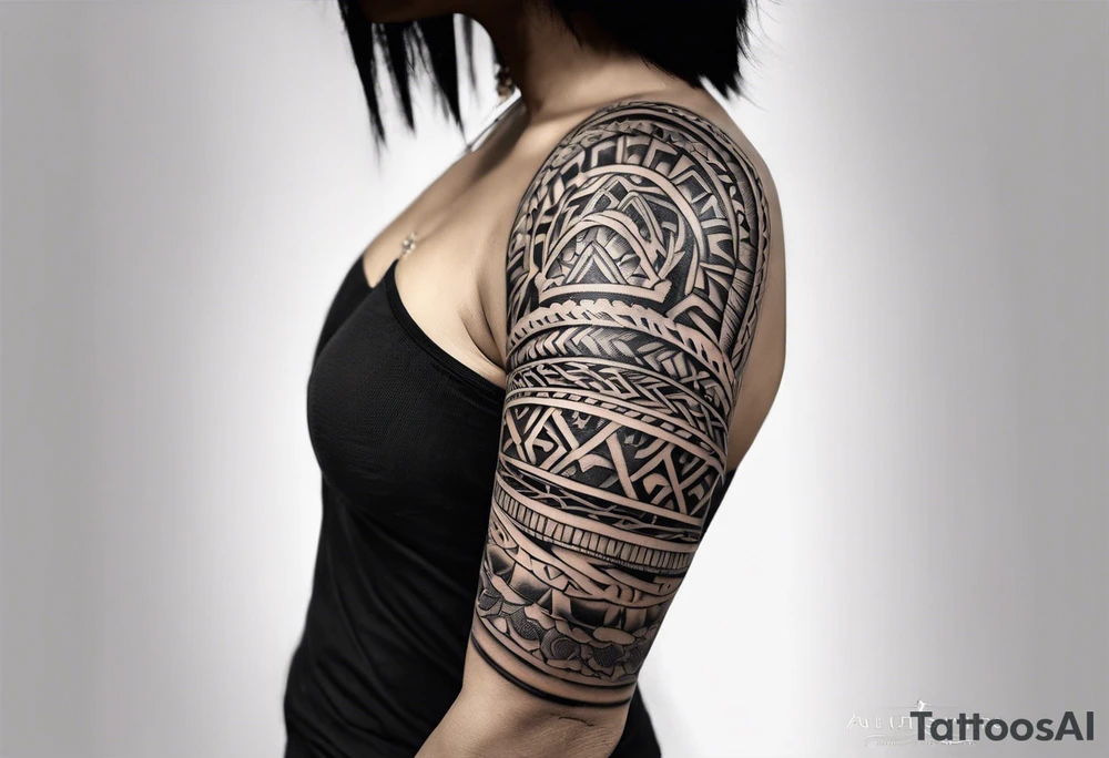 Filipino tribal tattoo for female, on and around the spine with the filipino sun at the top of the spine tattoo idea