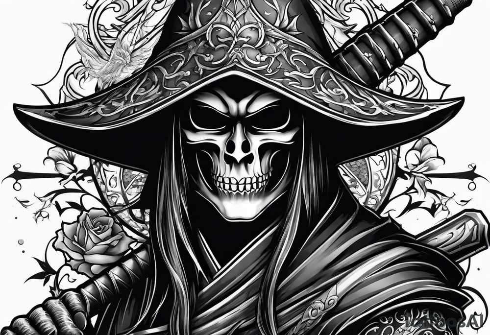 Katana and grim reaper tattoo idea