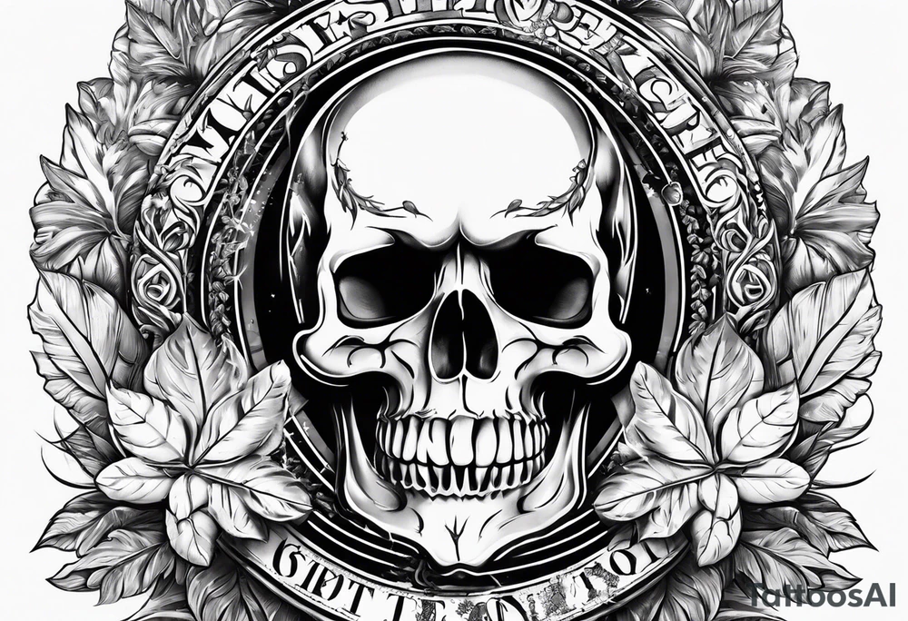 skull with a pot leaf tattoo idea