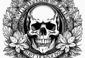 skull with a pot leaf tattoo idea