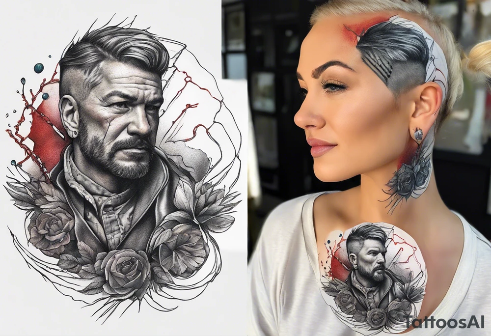 stitching together a wound; no portrait tattoo idea