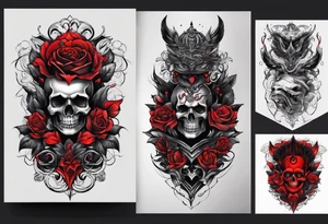 black and red dark theme tattoo idea