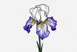Iris flower with stem tattoo idea