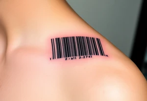 A barcode where the lines glitch and distort at the edges, symbolizing a love that breaks traditional codes. tattoo idea