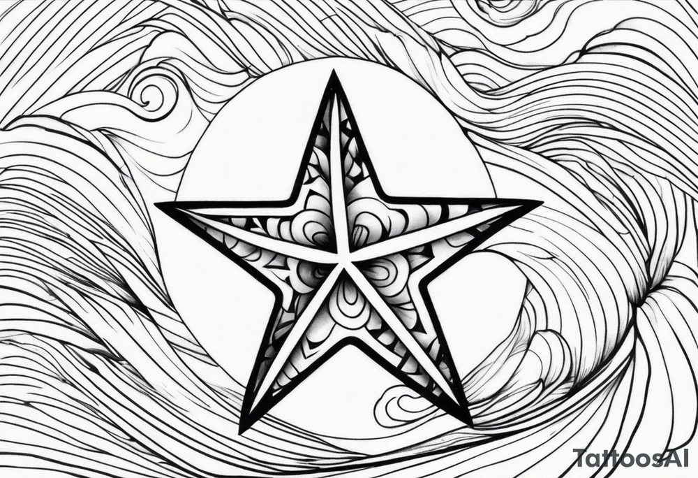Wave arrow starfish tatto tattoo idea