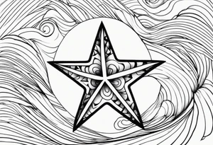 Wave arrow starfish tatto tattoo idea
