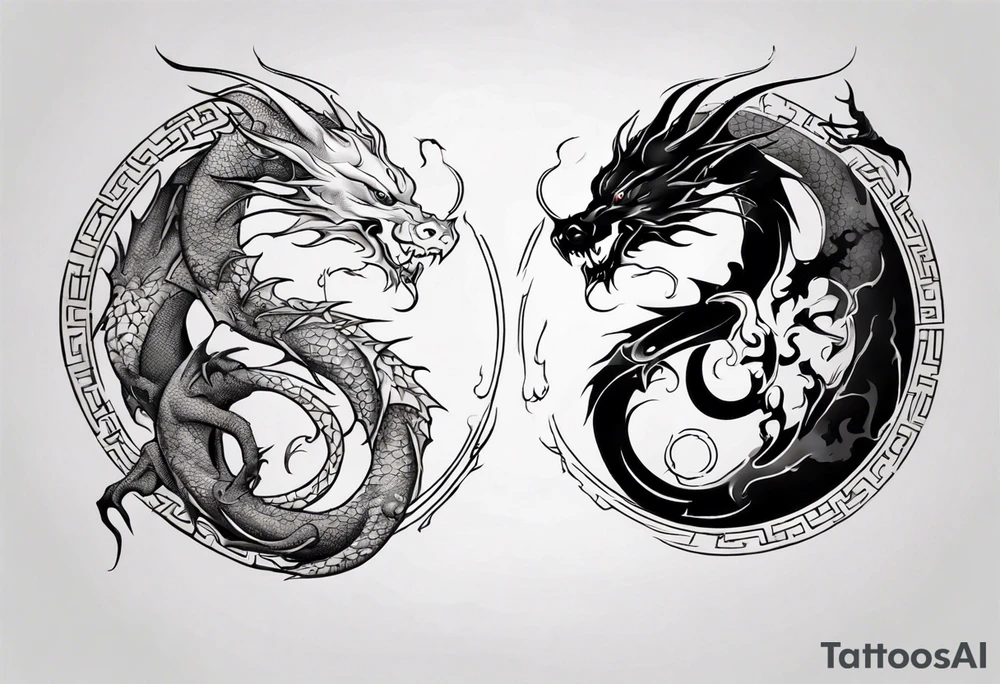 Two Dragons, Yin Yang tattoo idea