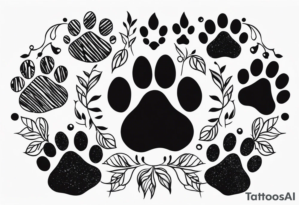 cat paw prints tattoo idea