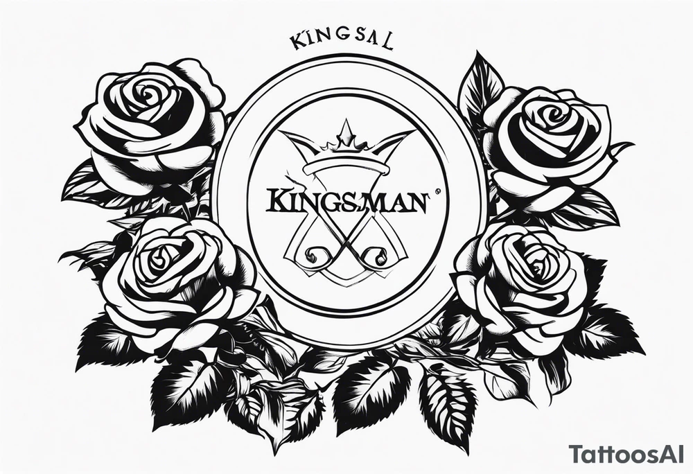 Logo de la pelicula kingsman con rosas tattoo idea