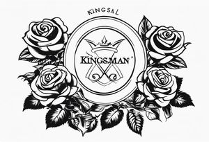 Logo de la pelicula kingsman con rosas tattoo idea