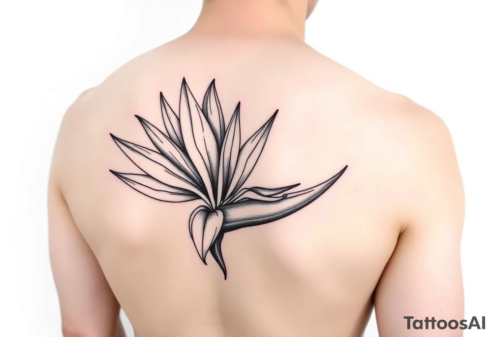 Bird of paradise flower tattoo idea