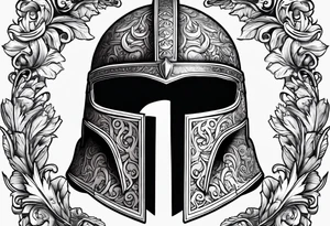 If you’re going thru hell keep going text wrapped around a spartan helmet. tattoo idea