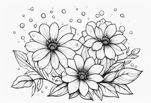 Flowers with rain droplets on them tattoo idea