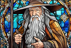 Gandalf in stained glass tattoo idea