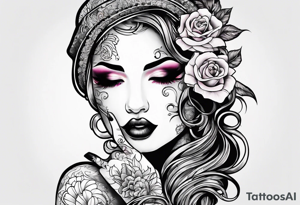 Hush Shhh finger to lips tattoo idea