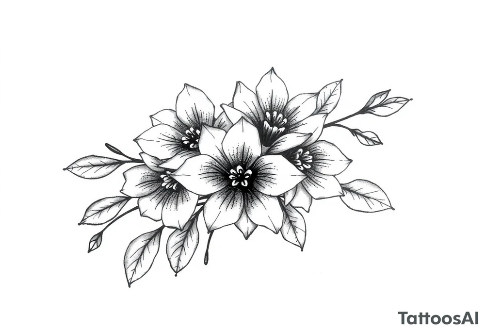 bouquet of flowers tattoo idea