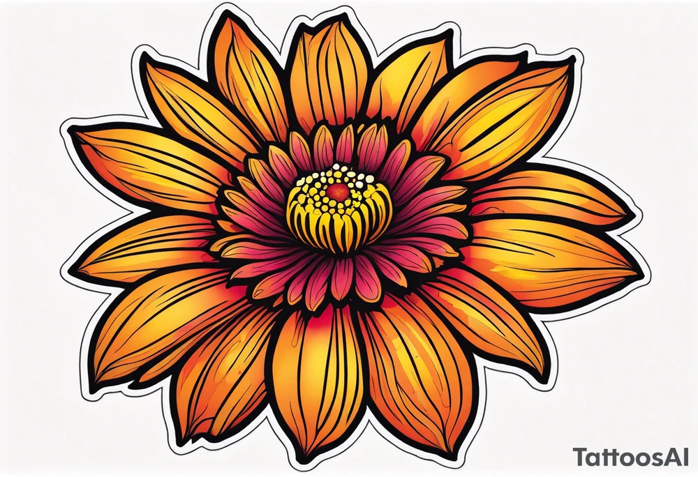 Indian blanket flower tattoo idea