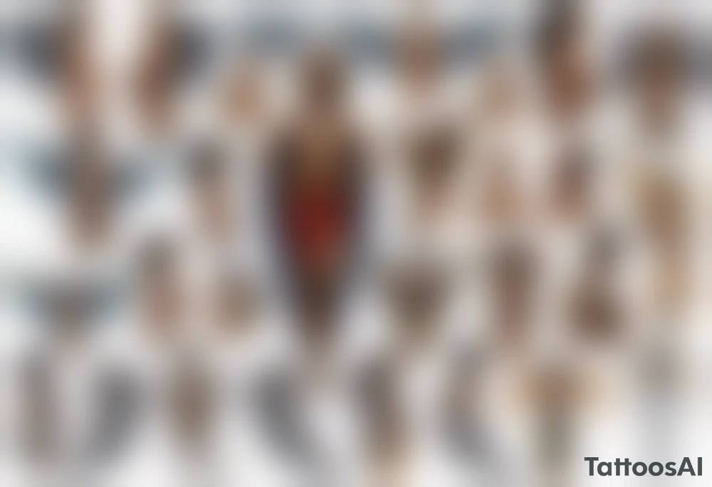 African angel on a balcony tattoo idea