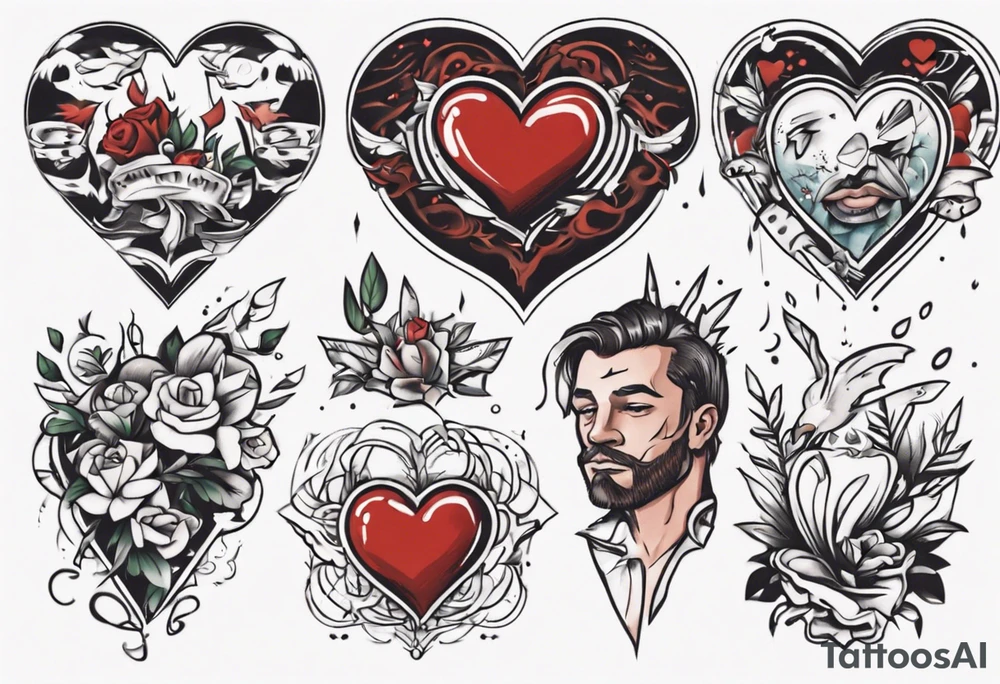 man getting a tattoo on heart tattoo idea