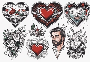 man getting a tattoo on heart tattoo idea