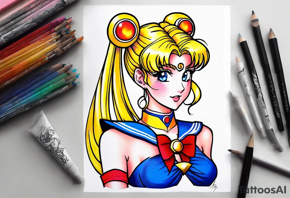 Need a tattoo sketch color on the arm theme sailor moon more tattoo idea