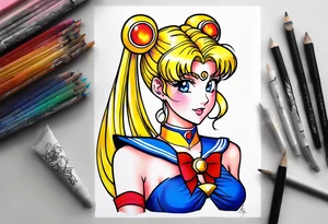 Need a tattoo sketch color on the arm theme sailor moon more tattoo idea