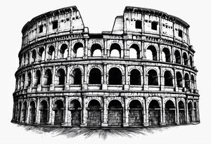 Weathered Roman colosseum tattoo idea