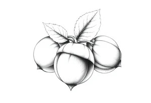 Three haselnuts with one leave tattoo idea