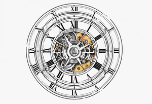 Mechanical clock face tattoo idea