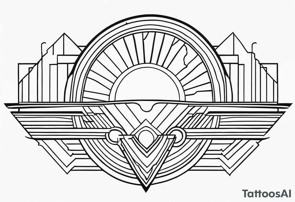 Art Deco Sun tattoo idea