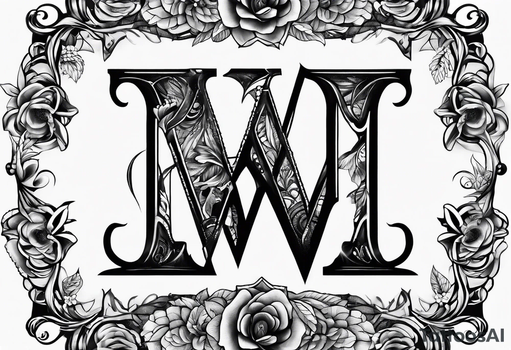 the letters A W R tattoo idea